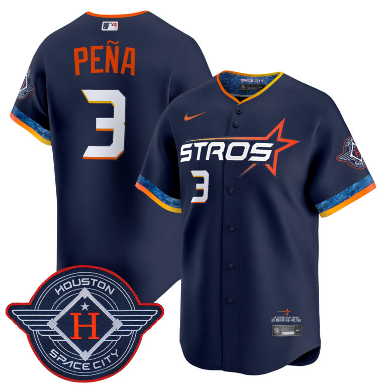 Men Houston Astros #3 Pena blue 2025 City Connect Vapor Limited Stitched Jersey->houston astros->MLB Jersey